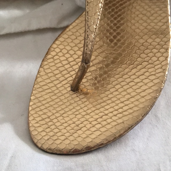 Ladies Michael by Michael Kors Sandals leather Tstrap  Marigold Rhinestones 8.5m - Picture 4 of 15